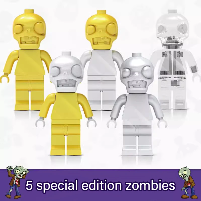 Plants Vs. Zombies 50 Styles Zombie Legion Assembly Building Block PVZ Game Model Children\'s Collection Toys Gifts Randomly Sent