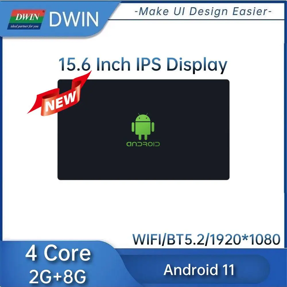 

DWIN 15,6-дюймовый 1920x1080 100nit Android интегрированный черный ЖК-дисплей с корпусом из анодированного алюминия емкостный сенсорный экран