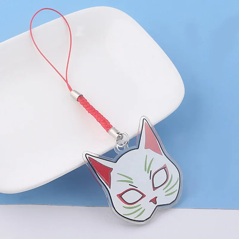 A Whisker Away Keychain Miyo Sasaki Cat Mask Acrylic Pendant Key Chain for Women Men Keyring  Jewelry Gift