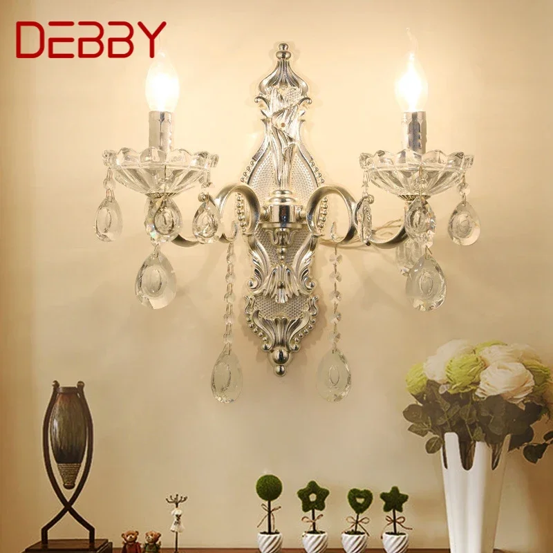 DEBBY  Luxurious Crystal Wall Lamp  European Style Candle Lamp  Living Room Restaurant Bedroom Villa Hotel Engineering