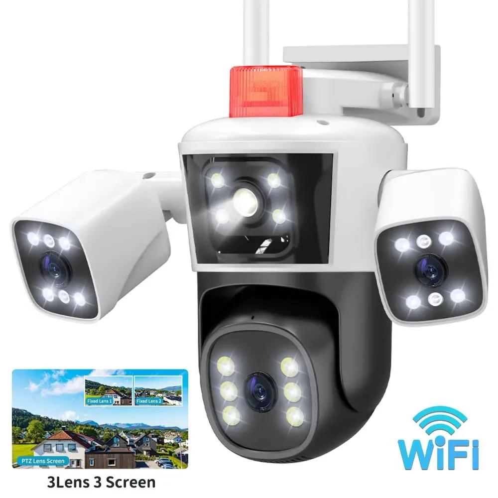 outdoor cctv video surveillance camera home security protection auto tracking wifi telas ptz ip 6k 12mp 01