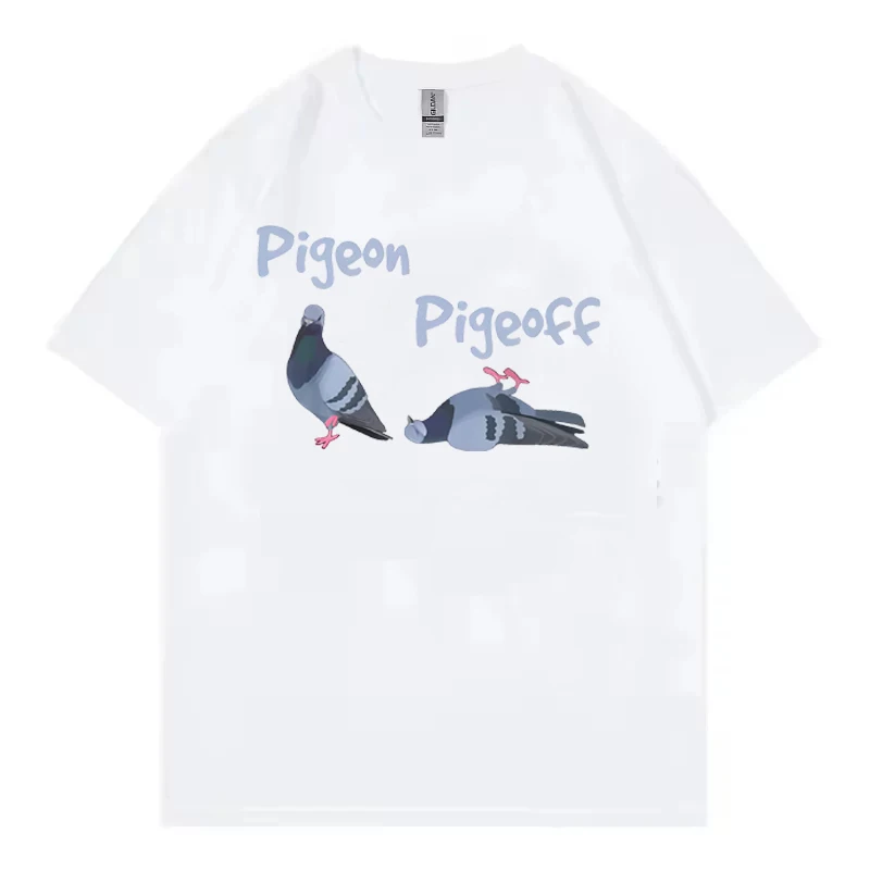 Pigeon Pigeoff Bird Birdwatcher Birdwatching T-shirt Cute Funny Graphic T-shirt Men Tshirt Cotton Loose Oversized T Shirt