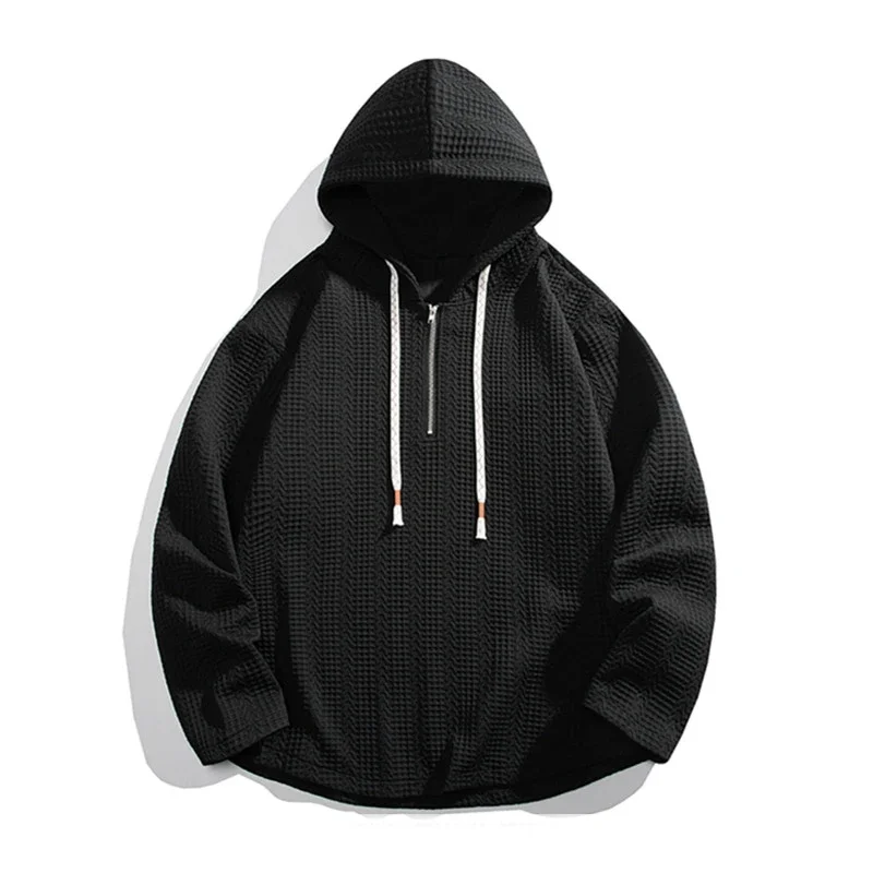 

Spring Autumn Men's Hooded Hoodies Solid Loose Casual Sweatshirts Man Streetwear Pullover Male Hoodie Outwear Plus Size 5XL