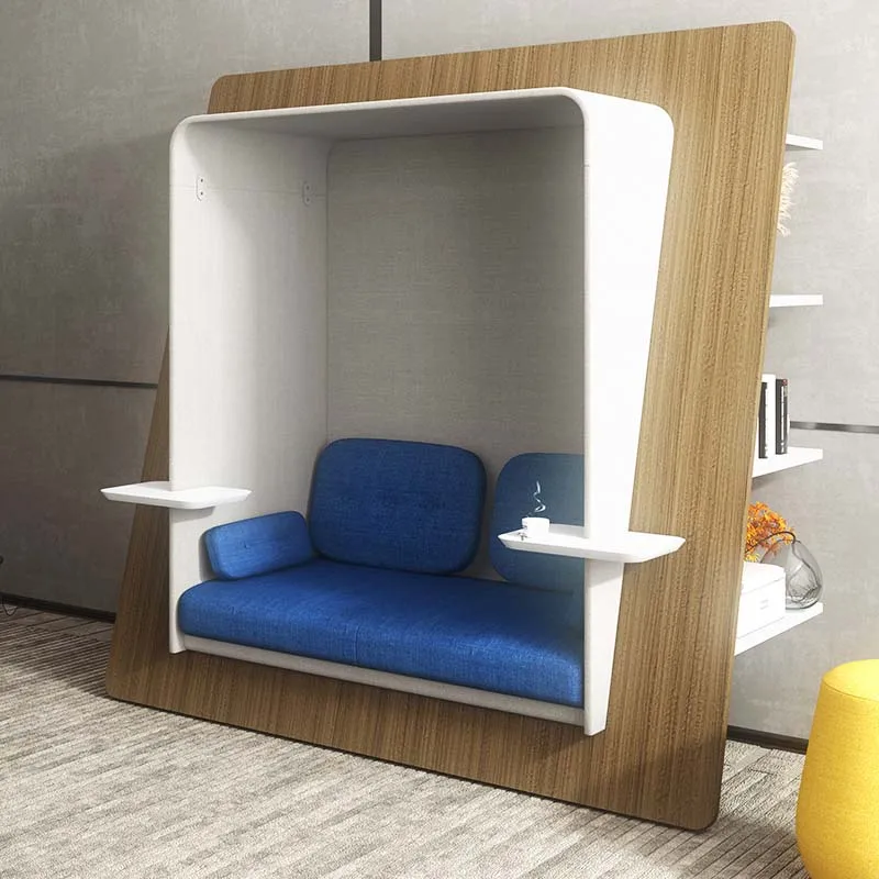 Baru Modern ruang tunggu furnitur kedap suara tinggi kembali kain kantor Stan pribadi rapat Sofa kantor