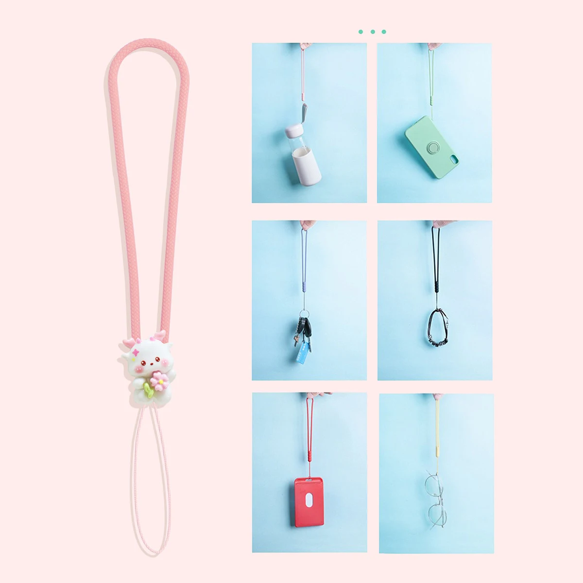 Mobile Short Hanging Cord Bracelet CCD Keychain Silicone Wrist Strap U Disk Earphone Hanging Accessories Children's gift