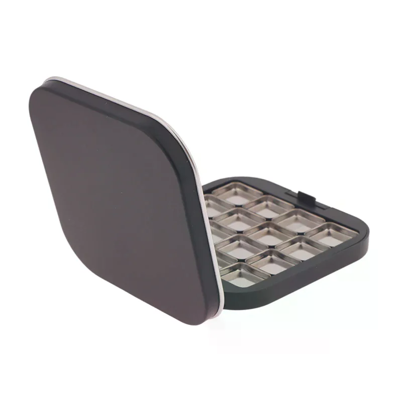 Mat Zwart Lege Magnetische Oogschaduw Palet Oogmake-up Opbergschotel Voor Vrouwen Make-up Beginners DIY Oogschaduw Opbergdoos Tool