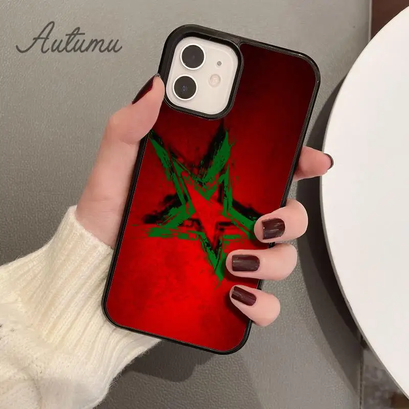 حافظة هاتف بعلم المغرب لهاتف آيفون 17 إير 15 16 11 12 13 14 برو ماكس بلس غطاء كوكه Fundas Shell #4