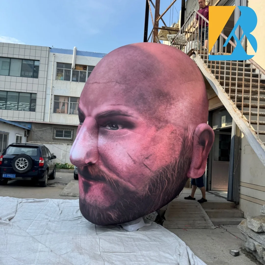 Customized 3D Design Giant Inflatable Head Sculpture for Graduation Decoration Stage Toys