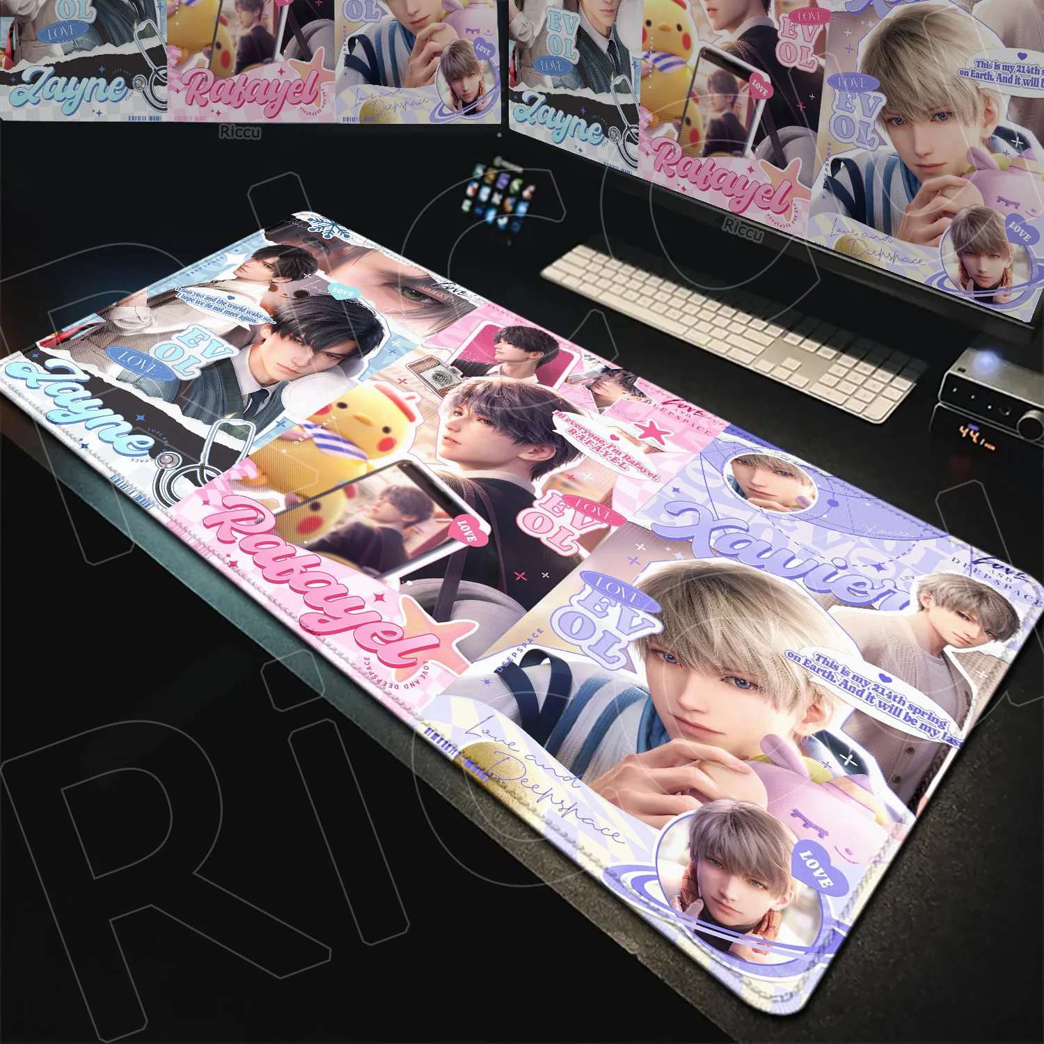 Hot Gaming Love and Deepspace Laptop Cartoon HD Deskmat 400x900mm Rubber Base Keyboard XXL Gamer Speed Mouse Pad Non-slip Carpet