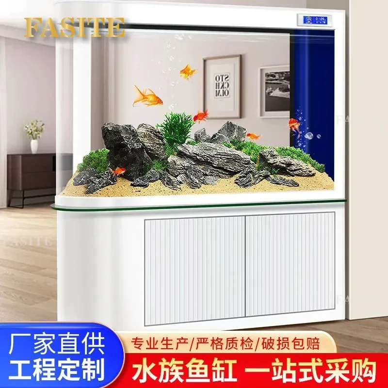 For Medium Large Bullet Fish Tank Living Room Screen Partition Bottom Filter Circulation Aquarium Water Free Smart Design
