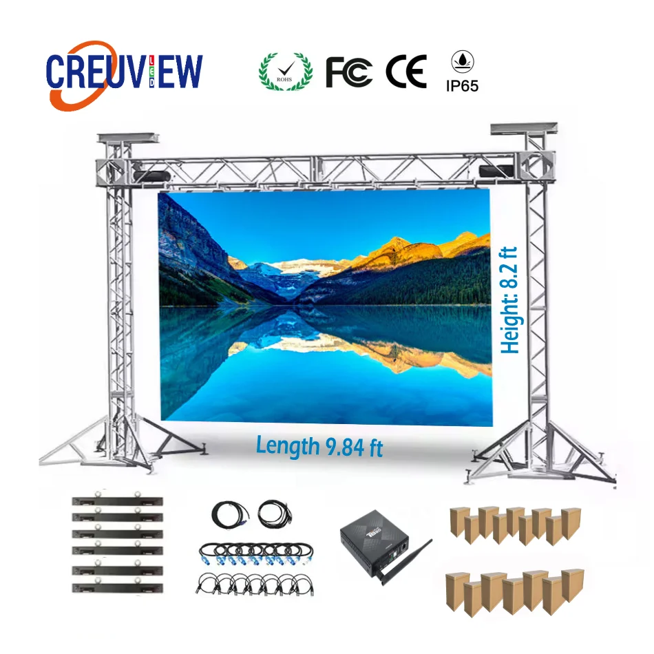 Outdoor Rental LED Display Screen Size 9.84ftx8.2ft Waterproof Cabinet 500x500mm Stage LED Video Wall For Advertising