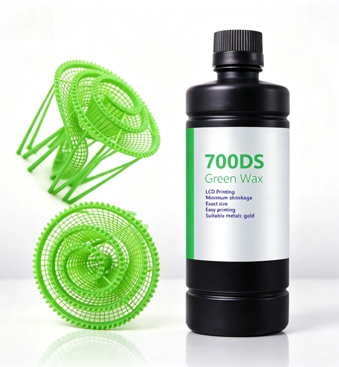 High Precision Green Light Curing Resin Jewelry Casting Consumable for LCD DLP 3D Printer 1KG