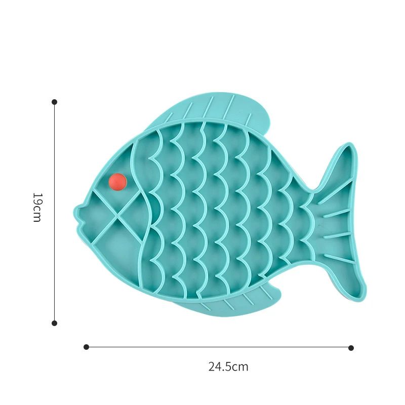 Fish Shape Silicone Licking Mat Cat Slow Feeding Bowl Puppy Kitten Develop Good Feeding Habits Food Dispenser Pad Pet Supplies