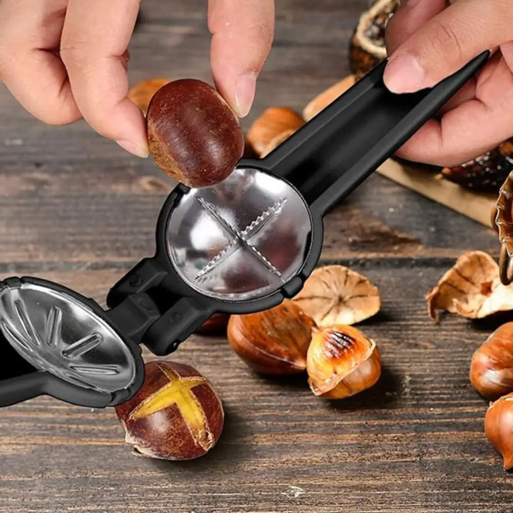 Щелкунчик, зажим для каштана, открывалка для каштана с перекрестным ртом, зажим для каштанов, инструмент для резки каштана из нержавеющей стали с нескользящей ручкой