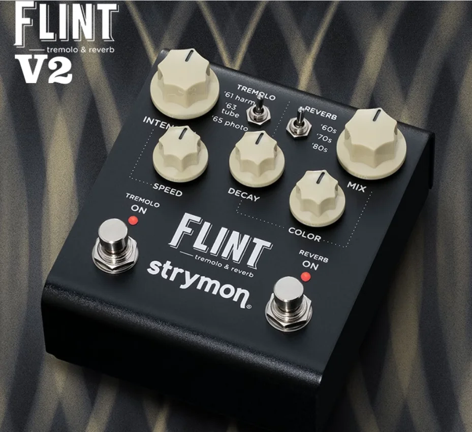 Pedal de efectos de guitarra de reverberación y trémolo de clase de estudio Strymon Flint para efectos hipnóticos calmante y calmante