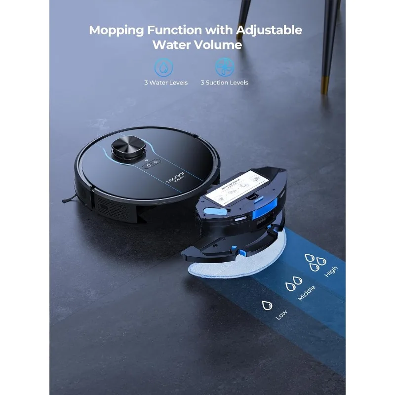 Robot Vacuum,3 in 1 Robotic Vacuum Cleaner with Self-Emptying Station for 60 Days,LiDAR Navigation,3500Pa Suction,WiFi/APP/Alexa