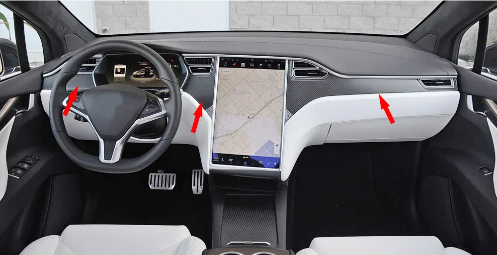 Car Center Console Dashboard Panel Cover Trim For Tesla Model X 2016 2017 2018 2019 2020 2021 Carbon Fiber Interior Accessories