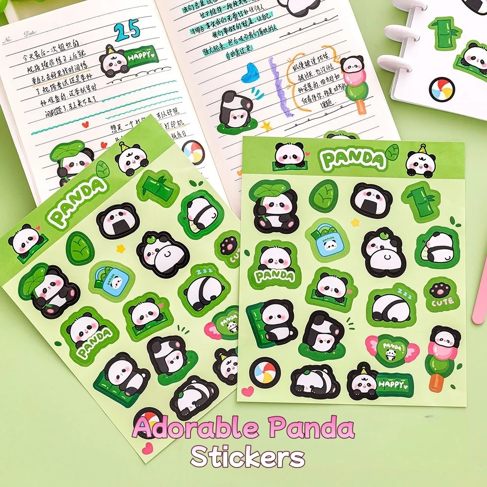 

Очаровательные наклейки с пандами, милые мультяшные стикеры для детского творчества, скрапбукинга, школьных принадлежностей, небольшой креативный подарок