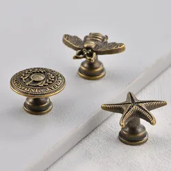 Vintage Bronze Cabinet Knobs Antique Bronze Cupboard Door Pull Knob Zinc Alloy Dresser Knob Single Hole Small Drawer Handle Knob