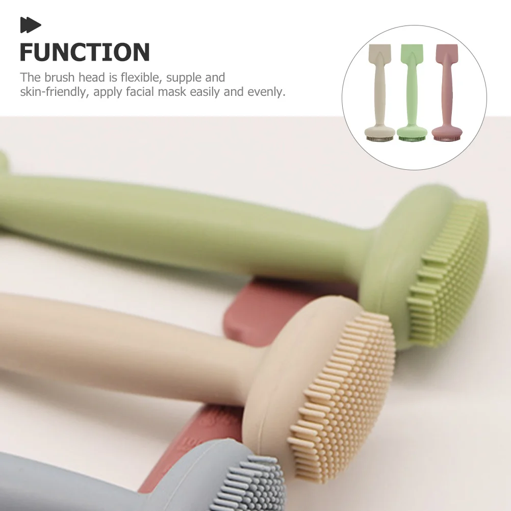 3 個のシリコーン泥マスクブラシデュアルエンドフェイシャルマスクアプリケーター柔軟なフェイススクラバーメイクアップスパチュラツール女性スキンケア