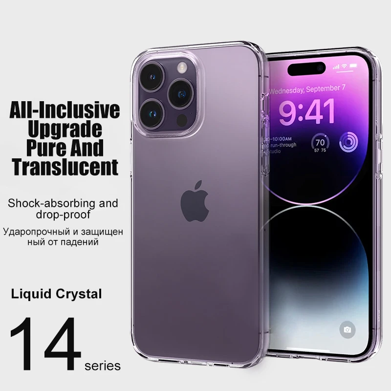 Luxury Clear Silicone Phone Case For iPhone 16 15 14 13 12 11 Pro Max XR X XS 7 8 Plus Shockproof Transparent Bumper Back Cover