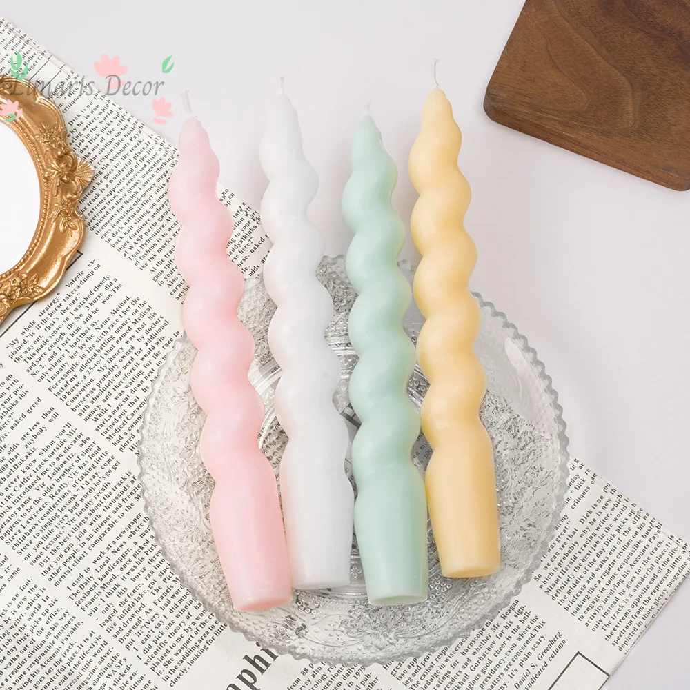 2 candles, romantic atmosphere candlelight dinner, foreign trade handmade long pole shape aromatherapy ornament