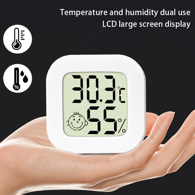 เครื่องวัดอุณหภูมิและความชื้นสํานักงานในร่มเครื่องวัดอุณหภูมิอิเล็กทรอนิกส์การวัดอุณหภูมิแบบดิจิตอลสี่สี