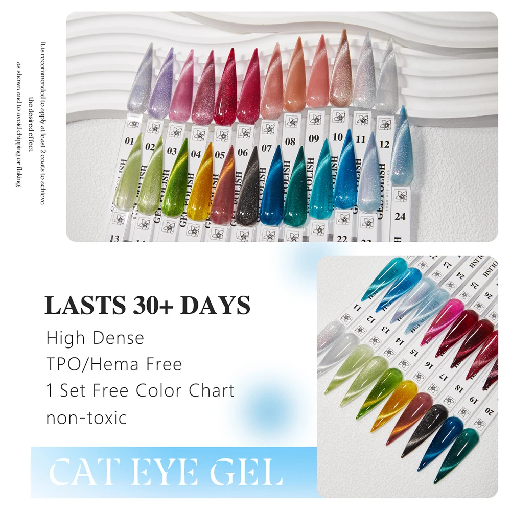 Vendeeni 36 Farben/Set Kristall-Katzenaugen-Gel-Nagellack Magnetischer UV-LED-Soak-Off-Gel-Lack Rosa Roter Katzenaugen-Gel mit Display – Detail 6