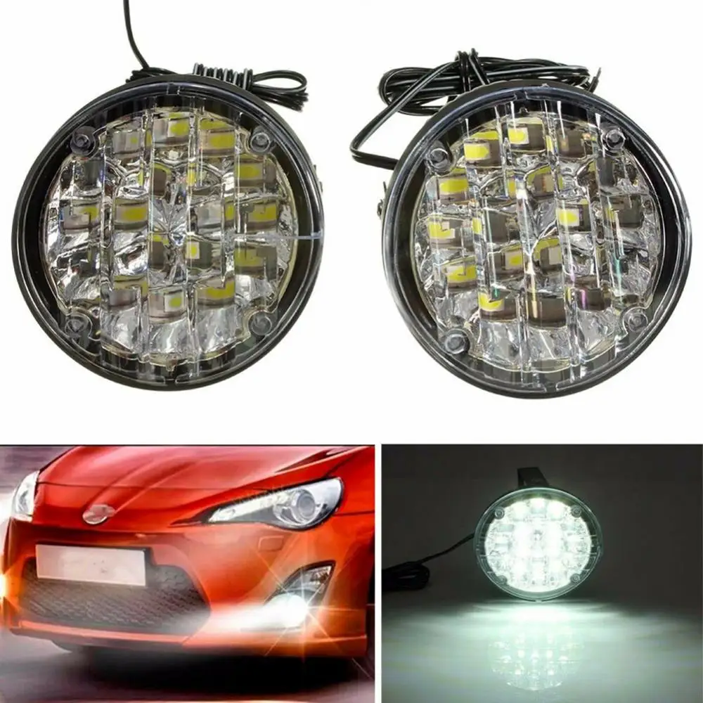 

Wholesale & Dropshipping !2Pcs 12V 18LED Car Vehicle Fog Lamp Round Driving DRL Daytime Running Light