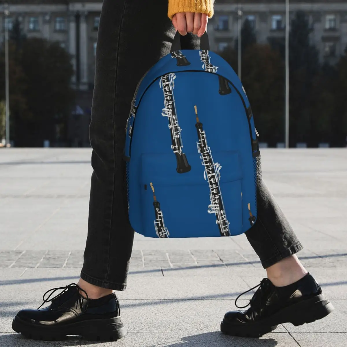 Oboe On Blue mochilas para niños y niñas, mochila escolar de dibujos animados para estudiantes, mochila para portátil, bolso de hombro de gran capacidad