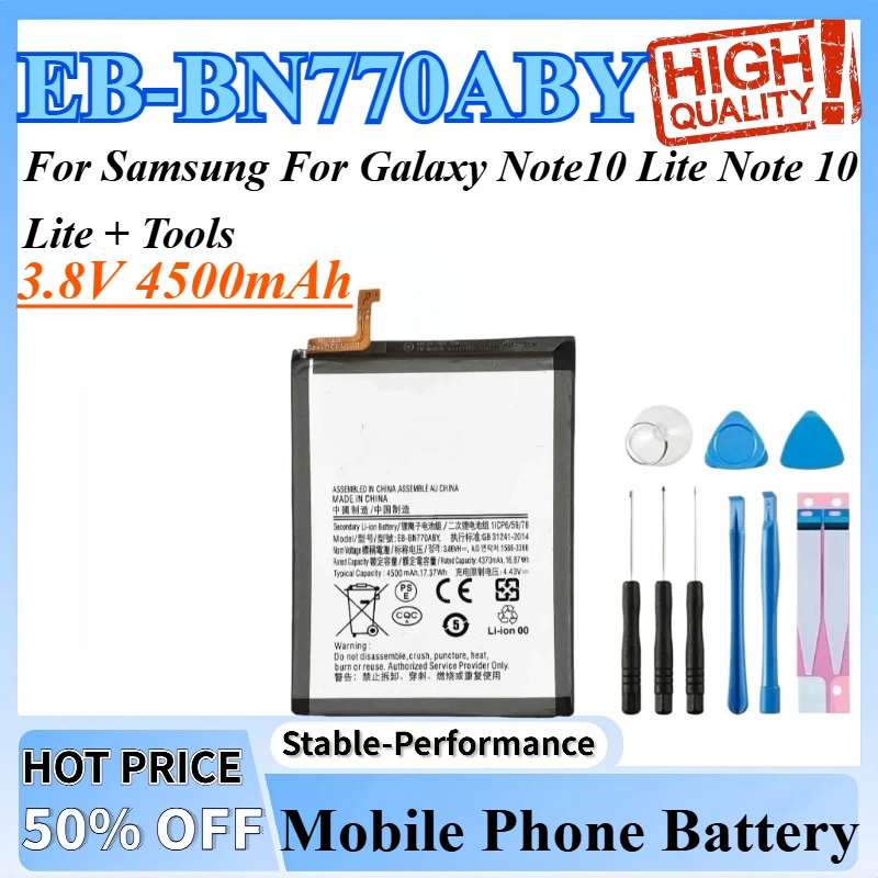 

3.8V 4500mAh EB-BN770ABY High Quality Replacement Lithium Battery For Samsung For Galaxy Note10 Lite Note 10 Lite + Tools