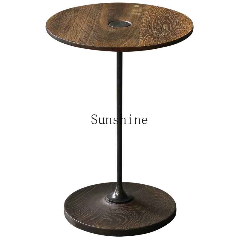 

Nordic oak round edge few solid wood round simple side table