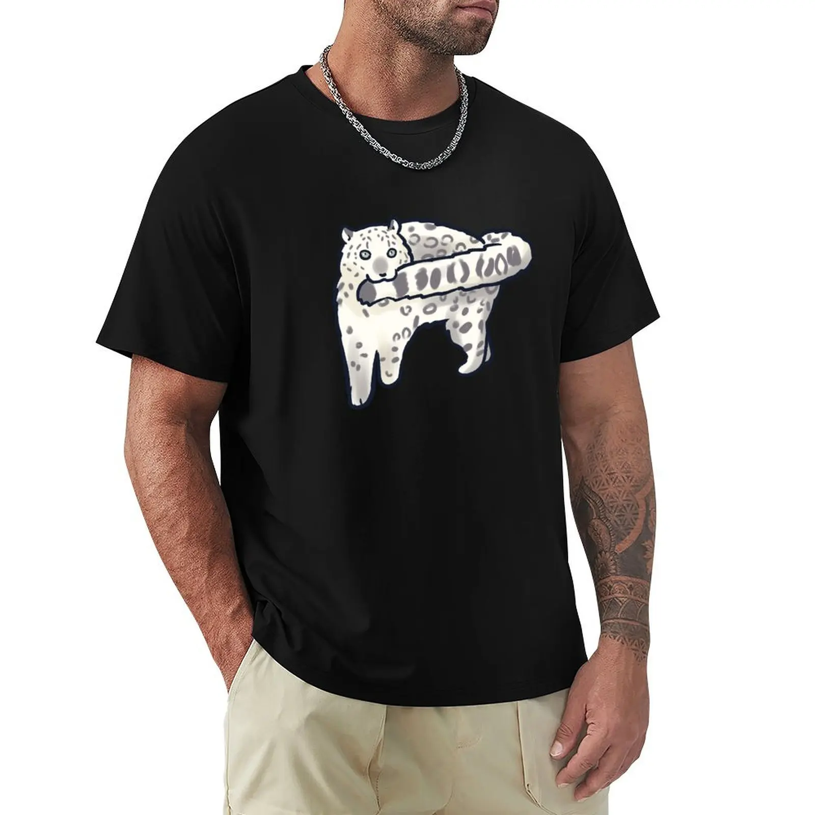 

snow leopard T-Shirt boys animal print oversized t shirt basketball graphic tees Funny t-shirts men graphic t shirts