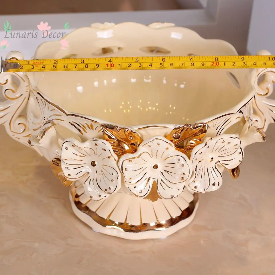 Round fruit plate light luxury style high-end creative north modern living room coffee table ornament