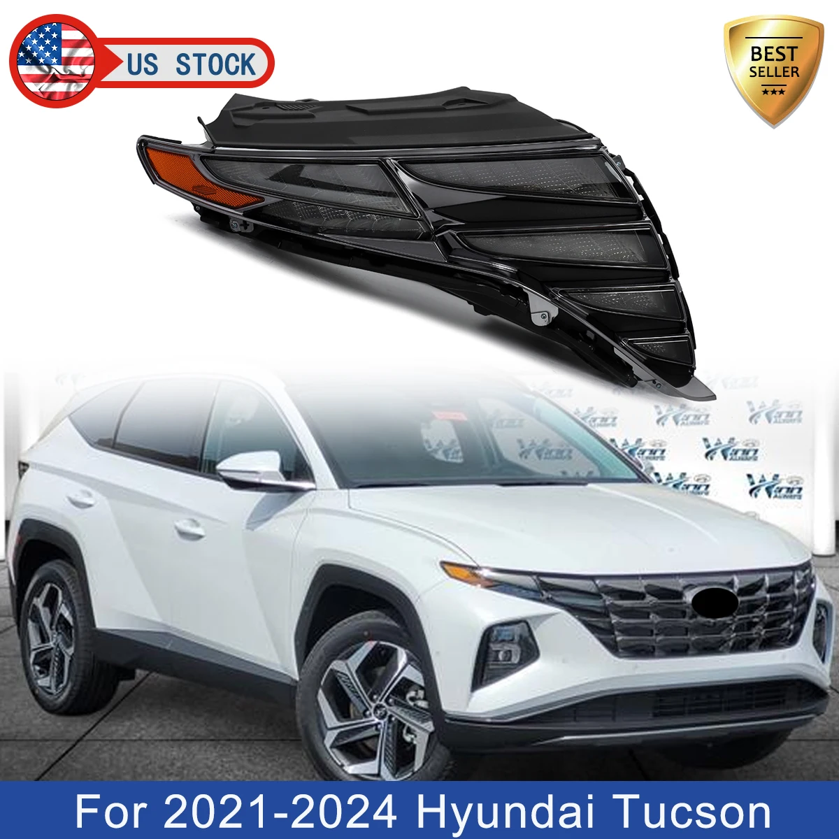 Front LED DRL Light Assembly For Hyundai Tucson Sport 2021~2024 Right Daytime Running Lights Head Signal Lamp for 92208-CW200