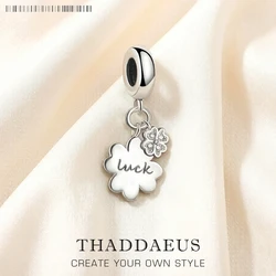 Cloverleaf Luck Charm Pendants For Women Men 925 Sterling Silver Trendy Jewelry