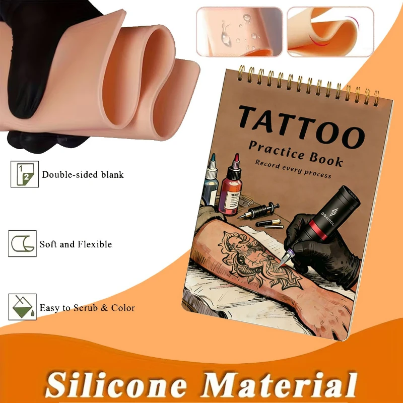 

SUANGL Tattoo Practice Skin Book Set-10 Sheets of 1mm Double-side Skin Suitable for Beginners and Studio Students To Practice
