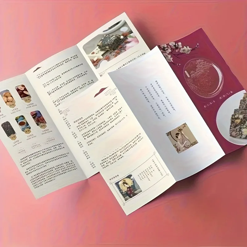 

White A5 Tri-Fold Brochures 21×14cm 30 Sheets Thick Paper for Restaurant Menu & Business Marketing
