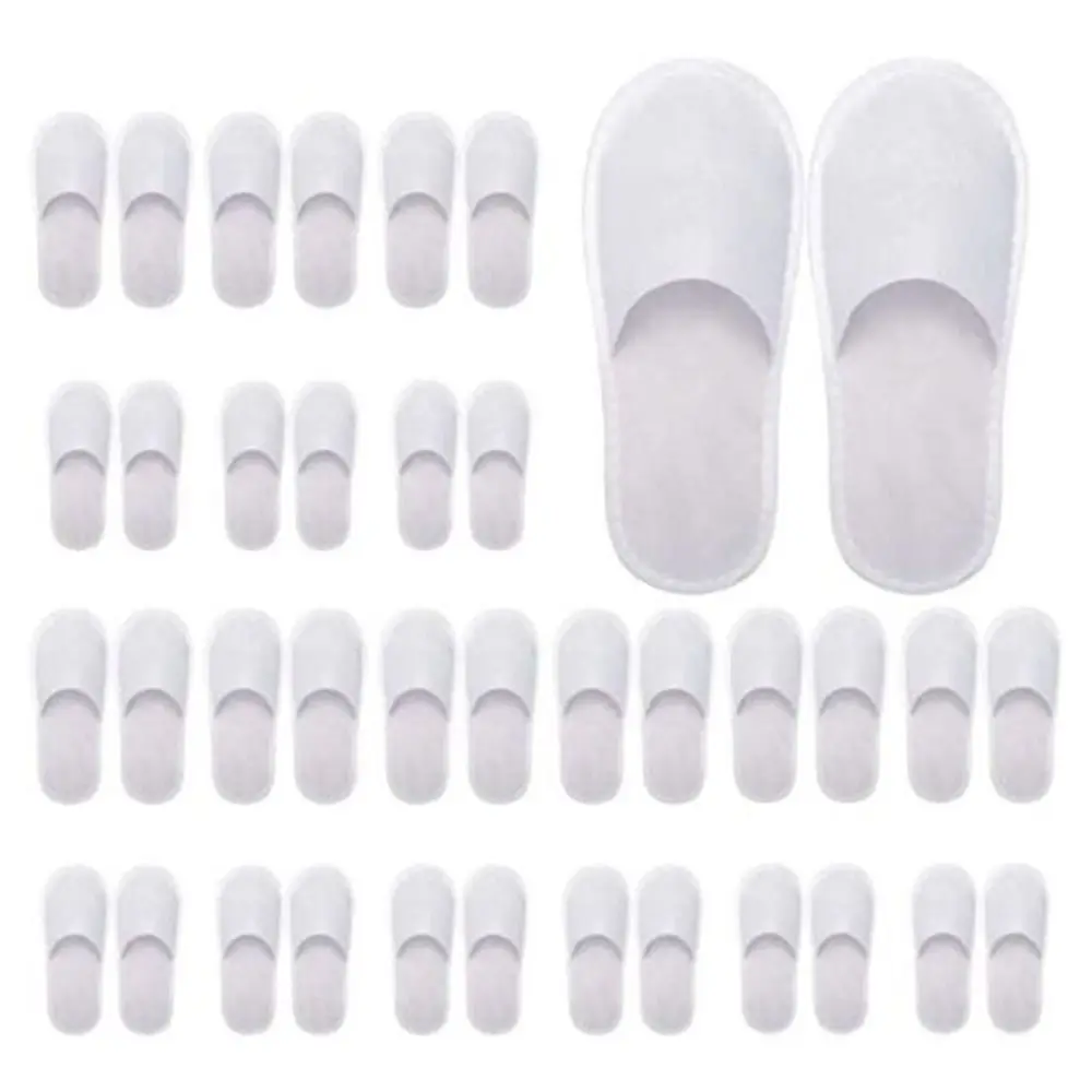 10 Pair Travel Shower Closed Toe Non-Slip Bath Disposable Slipper Bathroom Set Spa Slippers Hotel Slippers