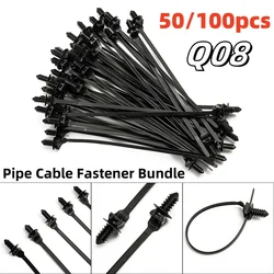 50/100Pcs Car Nylon Tie Wrap Cable Fixed Fasteners Clips Wire Harness Fastener Cable Clamp Clips Cable Ties Management Car Wire