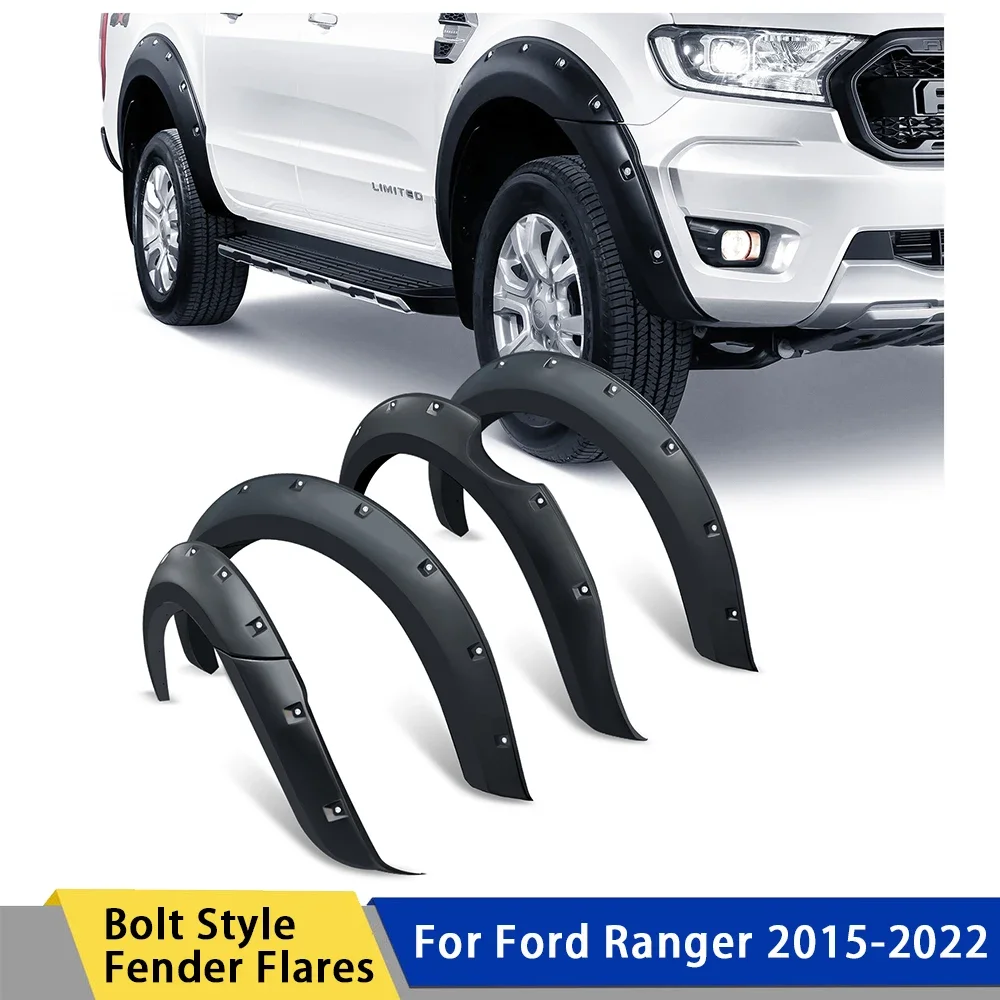 

Bolt Style Fender Flares Wheel Arch for Ford Ranger 2015-2022 Wildtrak Limited XLT XLS Dual Cab No Parking Sensor Car Styling