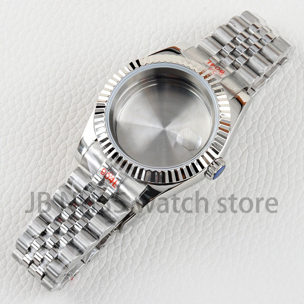 NH35 36/39mm Cassa per orologio Argento Bracciale giubileo in acciaio inossidabile di alta qualità per Seiko Nh35 Nh36 Movimento Datejust Case