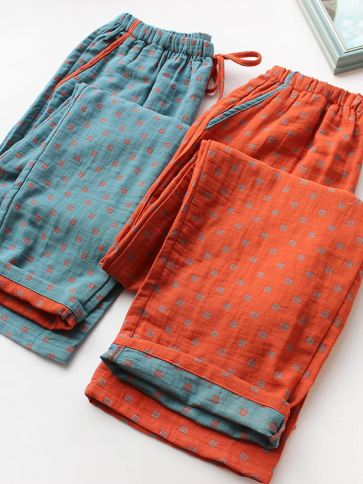 High Quality Pure Cotton Double Thread Casual Sleepwear Pants Home Clothes for Couples Spring Summer Autumn Thin All Cotton C...