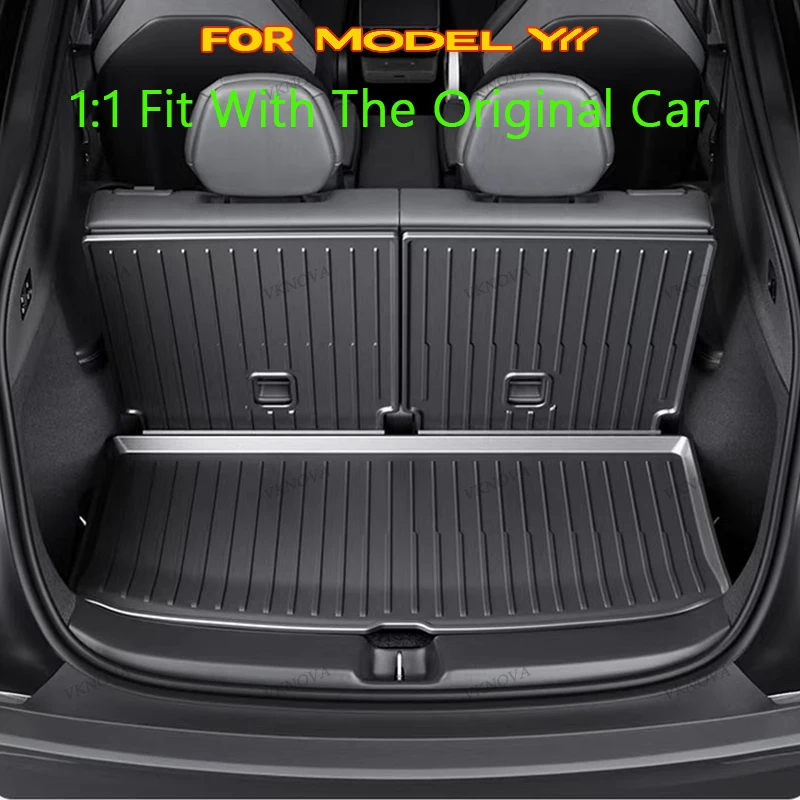 TPE All-Weather Front & Rear Trunk Mat For New Tesla Model YL 2026 6-Seat Seat Backrest Anti-Kick Mat Cargo Liner Protective Pad