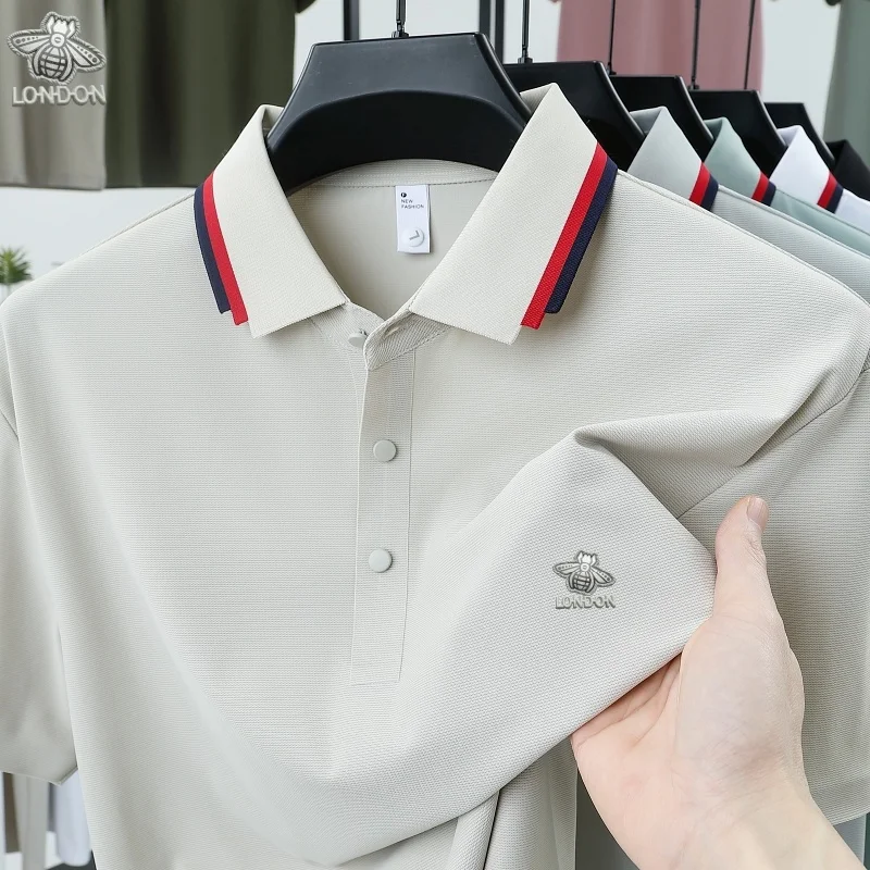 

Лето 2025 Мужчины Новый бутик дизайн Polo рубашка мода блузка комфорт воздухопроницаемость бизнес футболка освежающий и устойчивый к морщинам