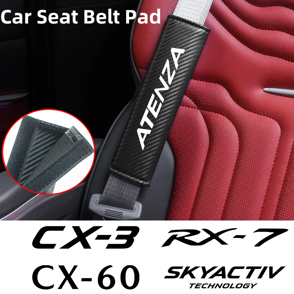 

Car Seat Belt Protector Pad Carbon Fiber Shoulder Cushion Cover Accessories For Mazda ATENZA AXELA CX-3 CX-50 RX-8 SKYACTIV 3 6