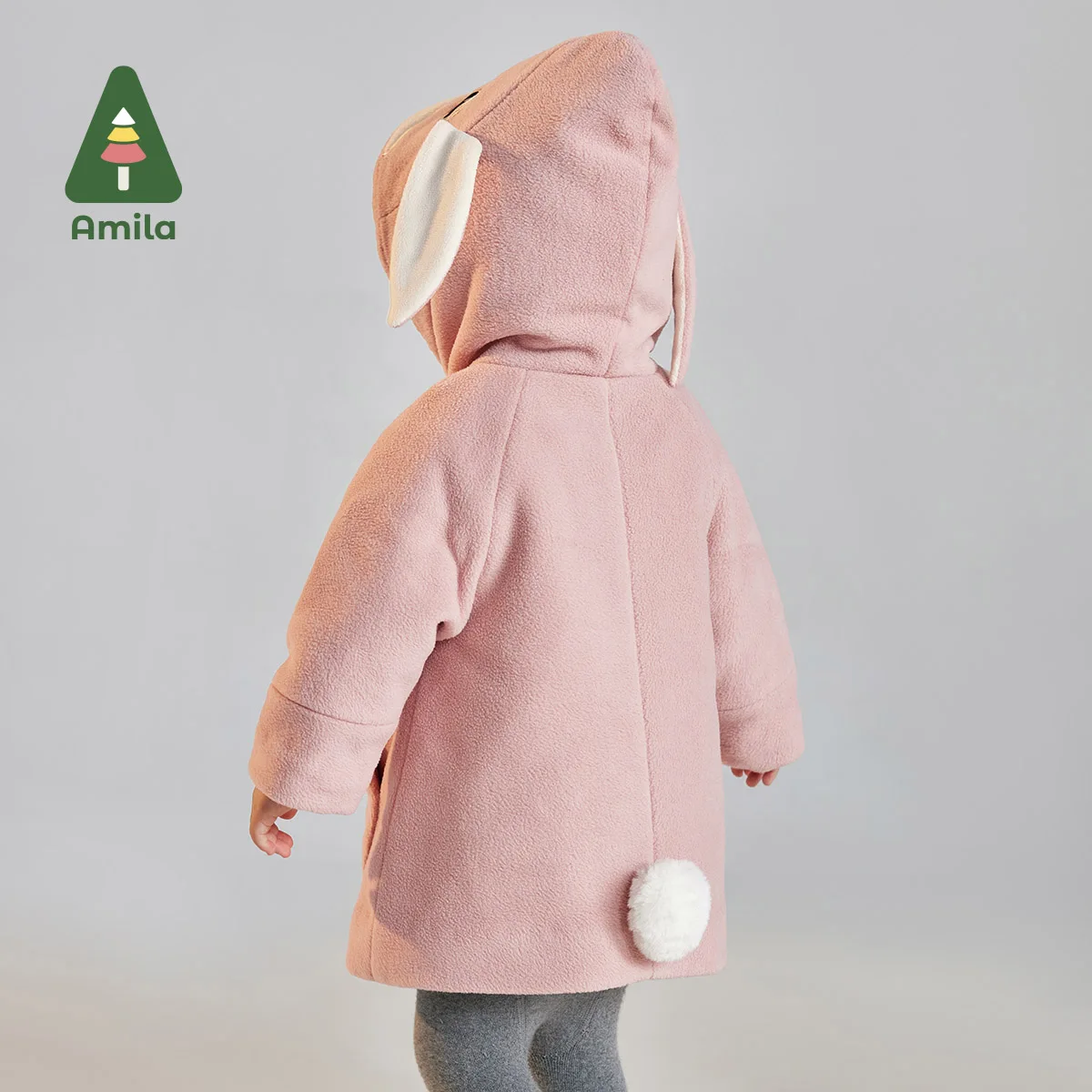 Amila Baby Children Coat 2024 Winter New Multicolour Hooded Fleecing Animal-themed Cute Warm Baby Clothing