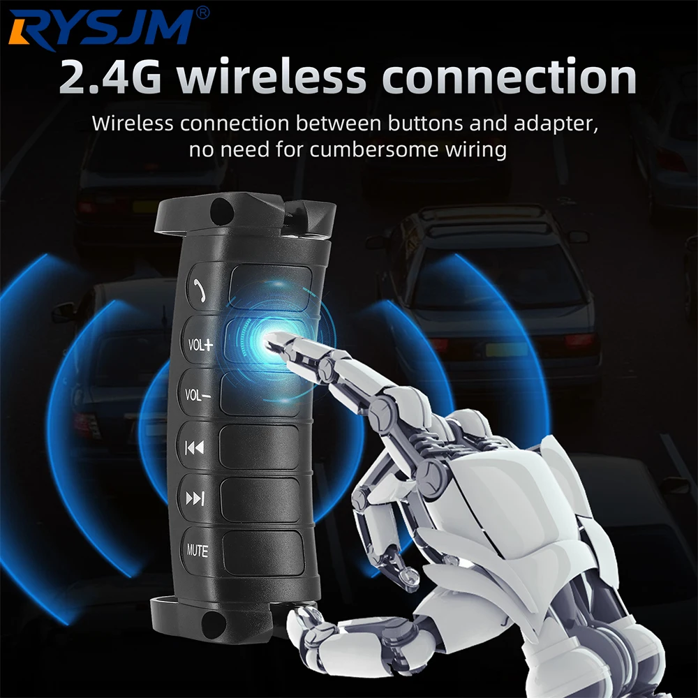 Multifunction Wireless Steering Wheel Control Remote Button Bluetooth-compatible Car Switch For Android Car Navigation DVD Radio