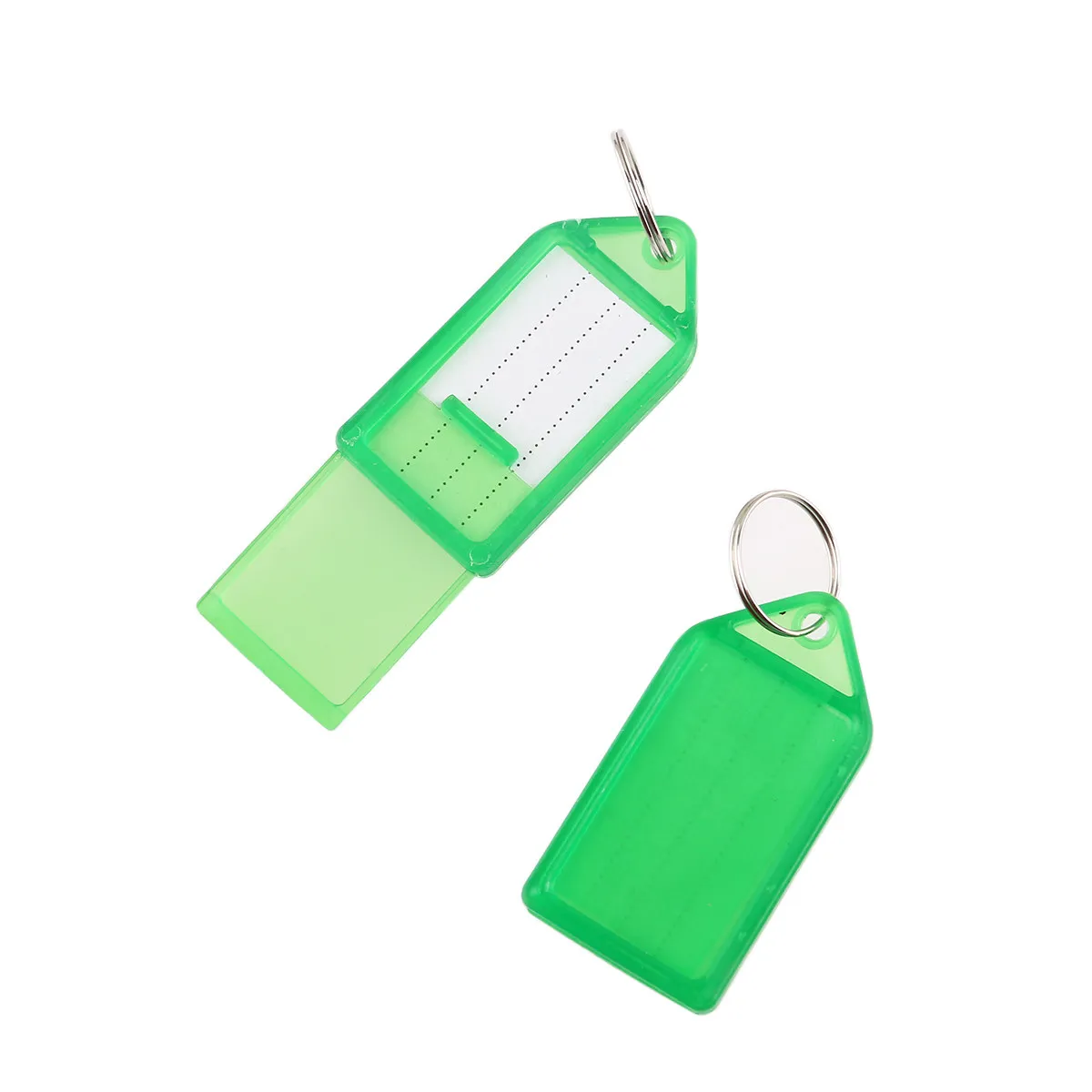 60pcs Assorted Color Plastic Key Fobs & Luggage ID Tags 5.5x2.8cm with Writeable Paper Insert and Key Ring