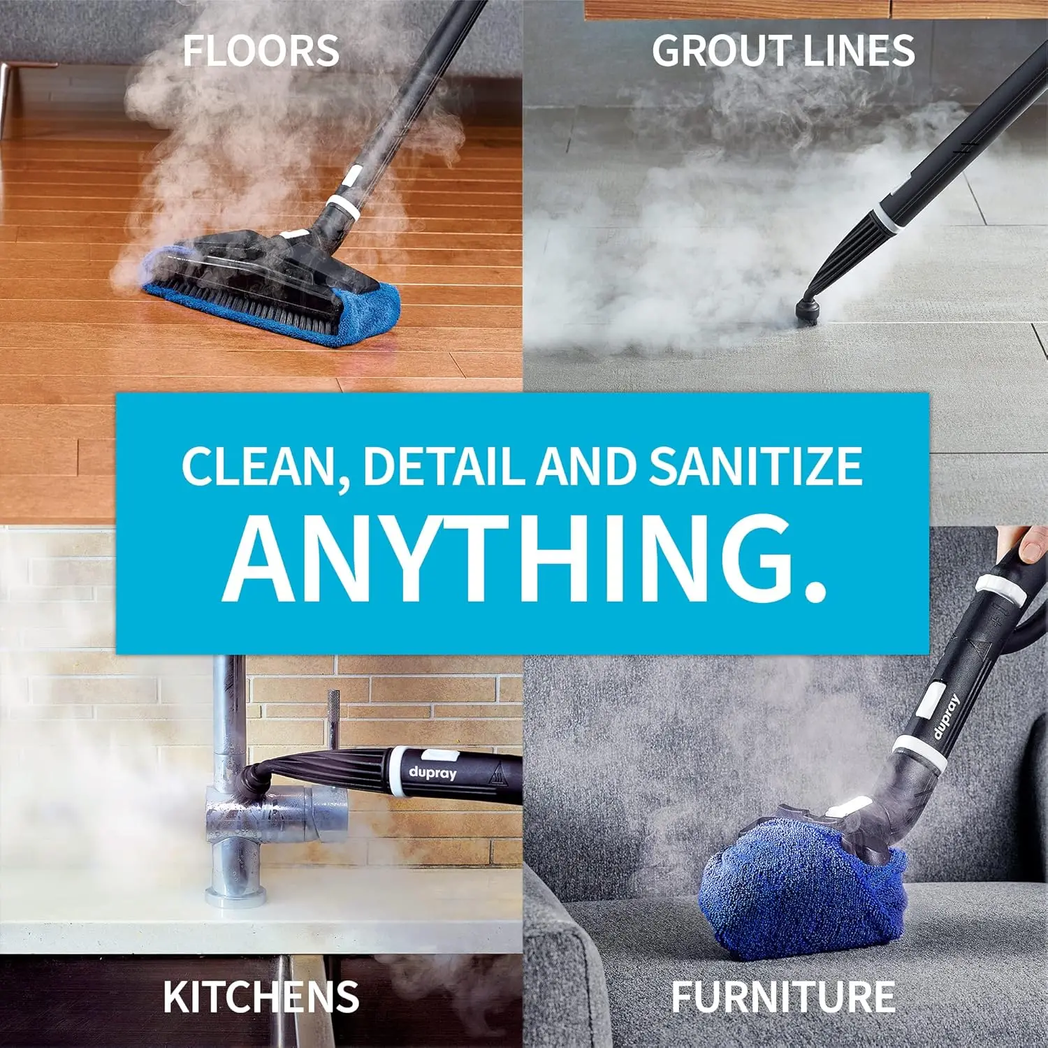 One Plus Steam Cleaner- Most Powerful Home and Professional, Chemical Free, Disinfecting, Portable Steamer for Cars